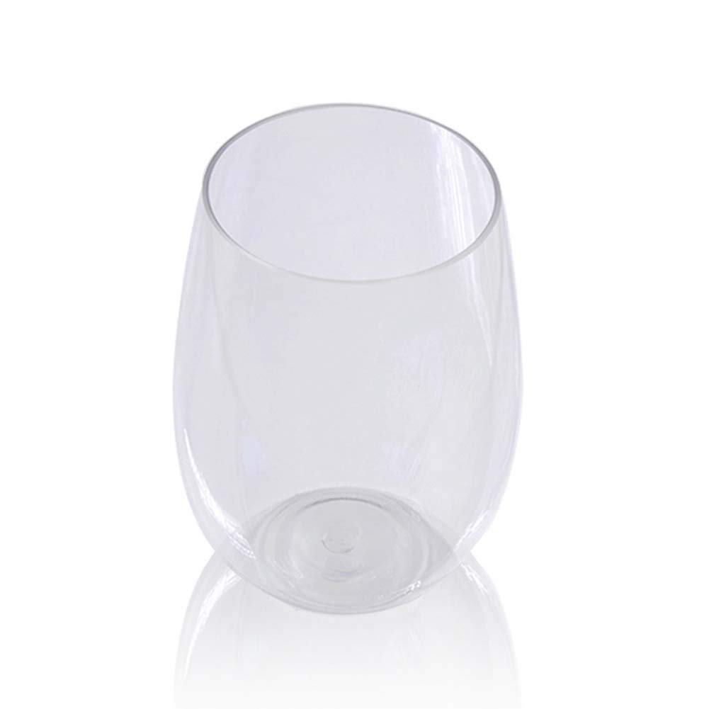CANDeal Bicchieri da Vino Senza Stelo 450 ml Set da 4 copoliestere plastica infrangibile Bicchieri di Vino Rosso Lavabile in lavastoviglie