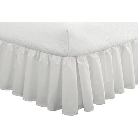 FRESH IDEAS Ideas Bedding Ruffled Bed Skirt, Classic 14” Drop Length, Gathered Styling, King, White FRE30114WHIT04 Cover