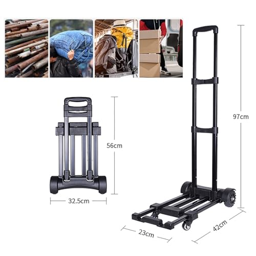 Carretilla plegable ligera con 4 ruedas y base extensible miniatura 2