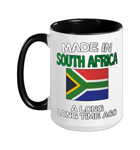 Made In South Africa A Long Time Ago Funny South African Ceramic Mug, Black/White, 15oz