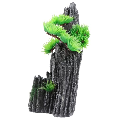 iplusmile 1個 水槽造園岩場 戦車 インフレータブル 水族館マウンテン ビューの装飾 水槽の装飾 大きな水族館の岩 金魚 水槽の築山 水槽の山の装飾 水槽マウンテンクラフト 樹脂 Black