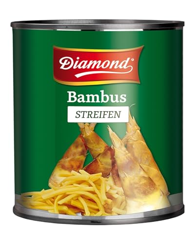 DIAMOND Tiras de bambú, vegetal asiático en conserva, adecuado para platos wok, bajo en carbohidratos - 1 x 2,84 kg