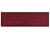 Carvapet Moroccan Trellis Non-Slip Doormat Durable Honeycomb Texture Kitchen Rug Runner Carpet, Indoor Outdoor, Easy Clean, Low-Pile Mats for Entry, Patio, High Traffic Areas, 18'x59', Burgundy