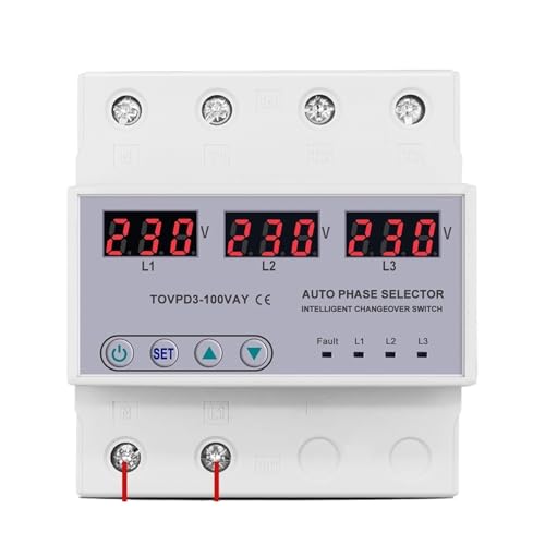 Relais protection surtension triphasé réglable 100A rail DIN 3P+N