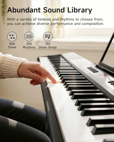 Donner 88 Key Keyboard Piano for Beginners, Semi-Weighted Electric Digital Piano with 500 Tones, 128-Note Polyphony, USB MIDI, Speakers, Carry Bag, X-Stand, Pedal & Music Rest Included(DEP-07) - image 3