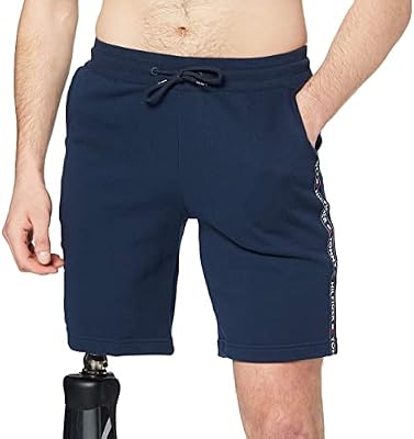 Tommy Hilfiger Hombre Pantalón de Chándal Corto, Azul (Navy Blazer), S
