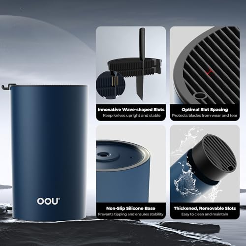 image for OOU Universal Knife Block Holder - Round Kitchen Knife Storage Unique 