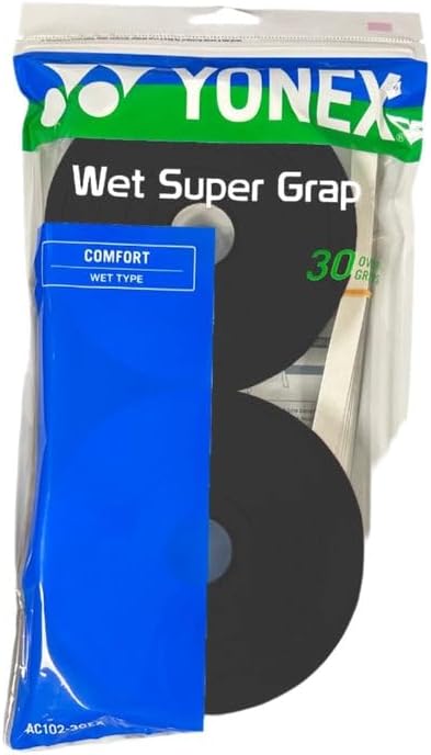 YONEX Wet Super GRAP 30 Grips- Enhanced Tack & Control (Assorted Colors)