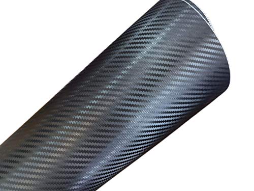 3D Black Carbon Fiber Vinyl Wraps, Car Diy Wrap Vinyl Roll Film Self-Adhesive Twill Weave Sheet Sticker With Air Release Technology (1Ft X 5Ft) #TOP1