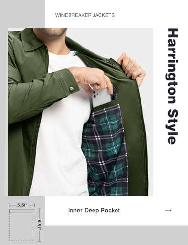 Image of TBMPOY Mens Lightweight Jackets Light Windbreaker Full Zip Casual Work Jacket Golf Business Fall Track Coat with Pockets