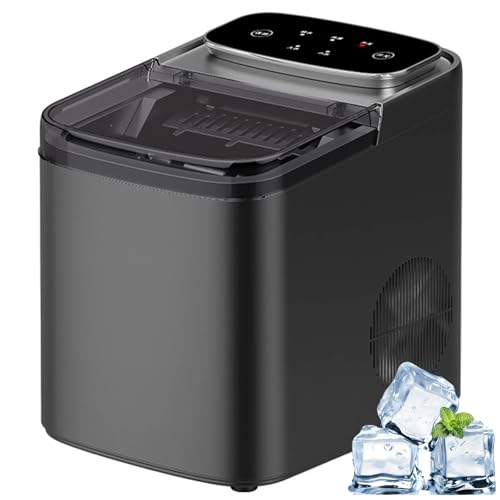 Máquina de hielo de encimera 95W portátil de 1,2L con pantalla LED y autolimpieza color negro