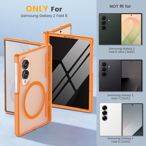 Magnetic for Samsung Galaxy Z Fold 8 Case with Hinge Protection Orange - image 2