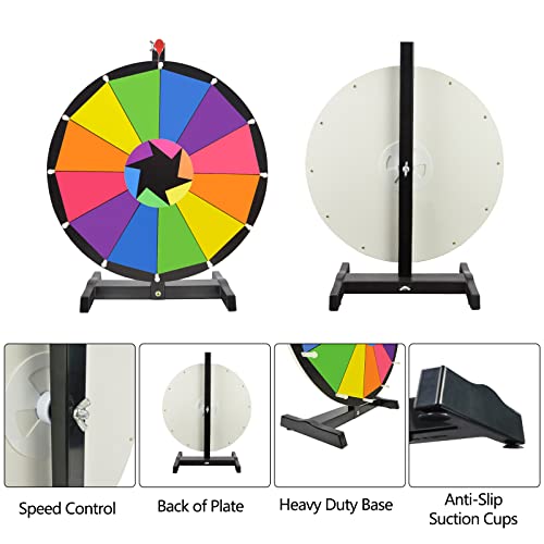 Voilamart 18 Inch Spinning Wheel For Prizes, 14 Slot Tabletop Roulette Wheel With Stand For Fortune Spin Game, Trade Show In Party Pub Carnival Games #TOP2