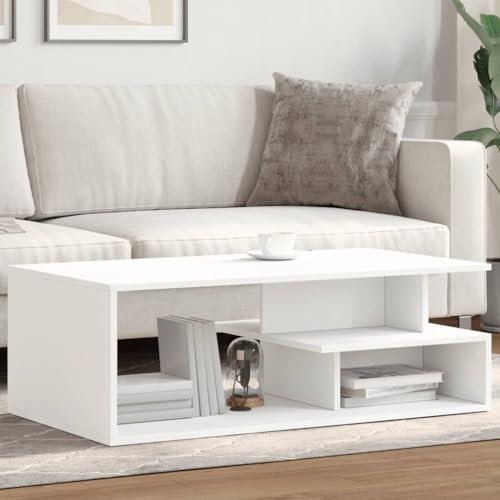 Table basse blanche style moderne en bois meuble d'appoint stable salon