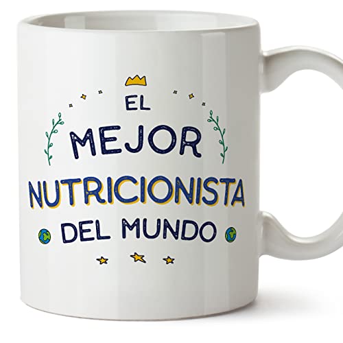 MUGFFINS Tazas para NUTRICIONISTA hombre - En Español - Mejor del Mundo - 11 oz / 330 ml - Regalo original y divertido