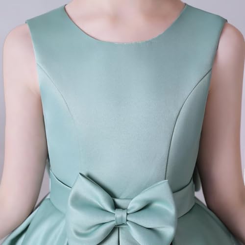 dideyttawl Sleeveless Satin A Line Short Flower Girls Dresses for 4-16 Wedding Guest Dress3