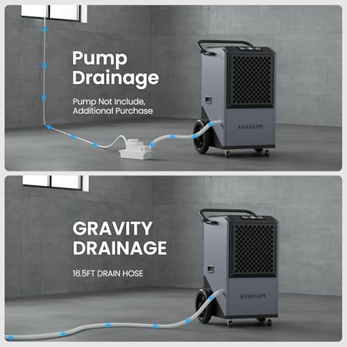 Image of 320 Pint Commercial Dehumidifier,Industrial Dehumidifier for 8,000 Sq.Ft Basement Warehouse, Large Heavy Duty Commercial Grade Dehumidifiers with Drain Hose, Auto Defrost,5-Year Limited Warranty