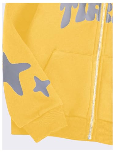 Image of SOLY HUX Boy's Zip Up Hoodies Y2k Letter Graphic Sweatshirt