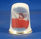 PORCELAINE FINE à collectionner Dé à Coudre Drapeau de la Pologne