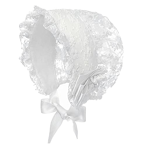 YiZYiF Baby Girl Bonnet Lace Christening Bonnet Toddler Princess Beanie Sun Protection Hat