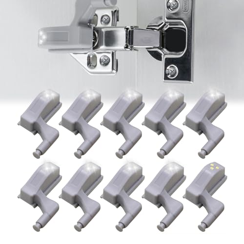 10 luces LED con bisagras, iluminación de armario con sensor de movimiento LED, luz universal para armario y armario, iluminación LED para el hogar, cocina, salón (blanco frío)