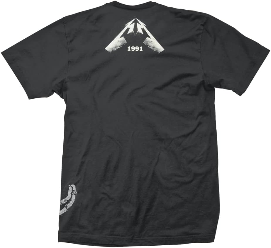 Metallica Men's Black Album Faded All-Over T-Shirt Black | Officially Licensed Merchandise