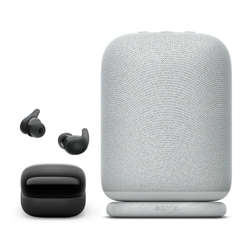 Image of Sony LinkBuds Fit Truly Wireless Noise Canceling Earbud Headphones, Small & Light with Newly Developed Air Fitting Supporters, Black LinkBuds Wireless Portable Bluetooth Speaker, Light Gray