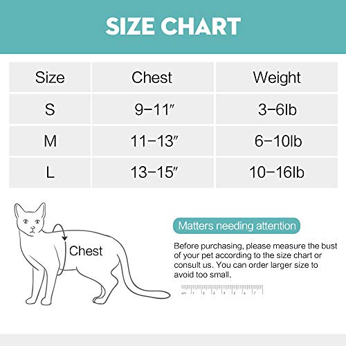 Heywean Cat Harness and Leash - Ultra Light Escape Proof Kitten Collar Cat Walking Jacket with Running Cushioning Soft and Comfortable Suitable for Puppies Rabbits - Thumbnail 7