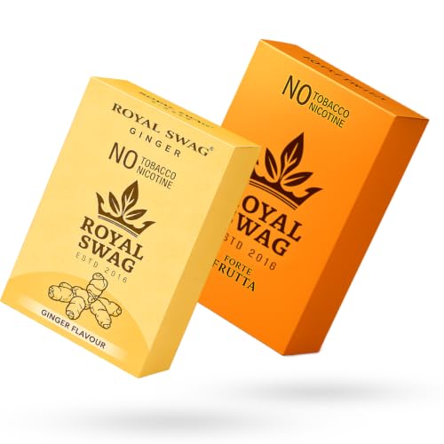 Image of ROYAL SWAG Frutta And Ginger Flavour Wellness Sticks 10 Sticks Each Pack of 2 Boxes Ayurvedic Herbal Blend Wellness Sticks