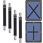 Disayu Couch Cushion Covers Holder Clips Couch Covers Holder Straps Adjustable from 10 to 60 inches (25-160cm) Elastic Straps for Sofa Covers (Pack of 4)