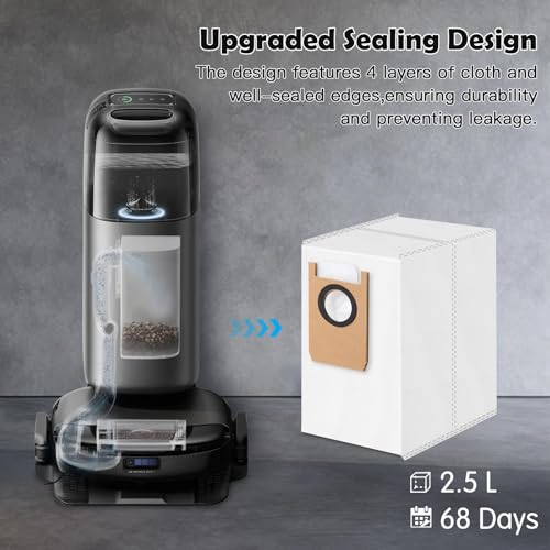Image of 12 Pack Dust Bags Compatible with Eufy Omni S1 Pro, Omni S1, Omni S2 Robot Vacuum, 4-Layer Replacement Disposable Bags