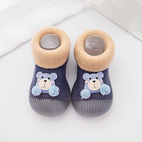 Pantufas para casa de bebê com desenho animado quente para crianças forradas inverno sapatos de corr