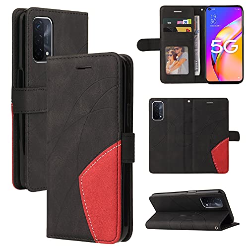 CXTcase for OPPO A74 5G/ A54 5G / A93 5G Case,Wallet PU Leather Flip Folio Case Cover with Card Holder Slots Magnetic Closure,Protective Phone Case for OPPO A74 5G/ A54 5G / A93 5G,Black - Image 2