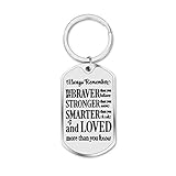 Inspirational Keychain Stocking Stuffers for Him Her Teens Adult Women Friends Son Daughter Christmas Birthday Valentine Gifts Teenage Boy Girls Graduation Present Dogtag Men