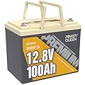 Power Queen 12V 100Ah LiFePO4 Battery Group 24, Lithium Deep Cycles Battery, Built-in 100A BMS, Up to 15000 Deep Cycles, Perfect for RV, Marine, Off-Grid Cabin