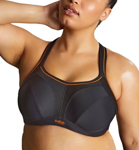 Sculptresse by Panache Women's Plus-Size Non-Padded High-Impact Underwire Sports Bra (9441), Black, 42E