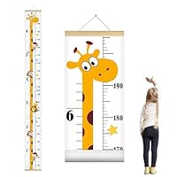 Kids Height Wall Chart, Height Chart for Kids, Height Wall Hanging Measuring Ruler for Kids, Baby Wall Chart Removable Canvas and Wood Wall Ruler for Bedroom Nursery Wall Decoration