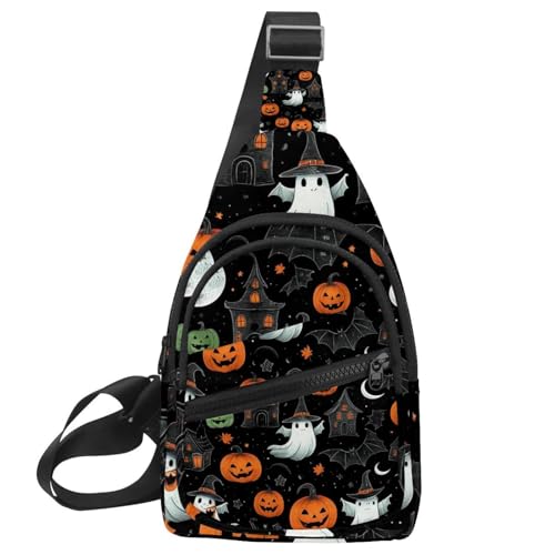 Sac de poitrine Halloween multicolore 07 pour voyage et randonnée 30x18cm