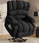 DURASPACE Power Lift Recliner Electric Lift Massage Recliner Chairs with Heat, Large Shell Backrest Lift Chair Recliners for Elderly, Seniors, Dark Gray