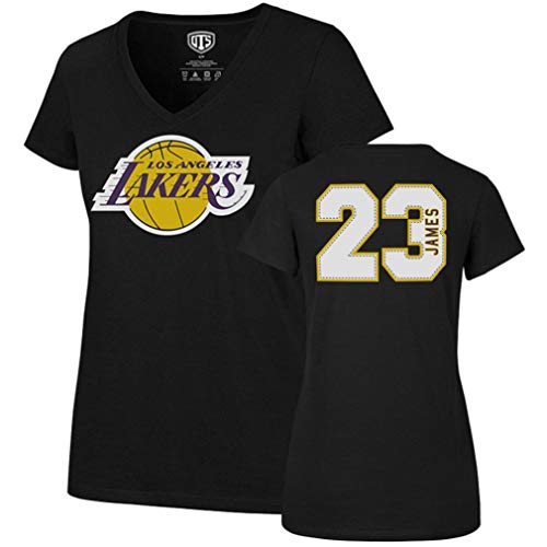 OTS NBA Los Angeles Lakers Women's Player Rival V-Neck Tee, LeBron James, Jet
