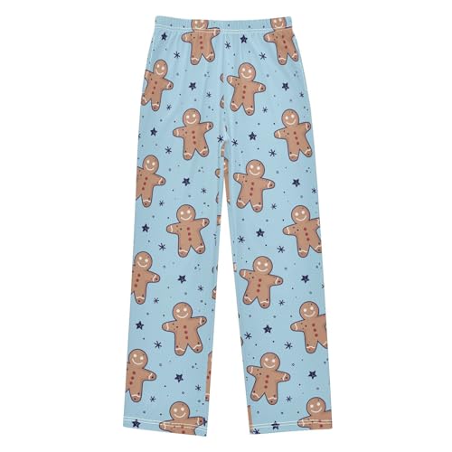 Boys' Pants Christmas Gingerbread Snowflake Long Bottoms Jogger Pants Elastic Waist Trousers with Pockets S-XL