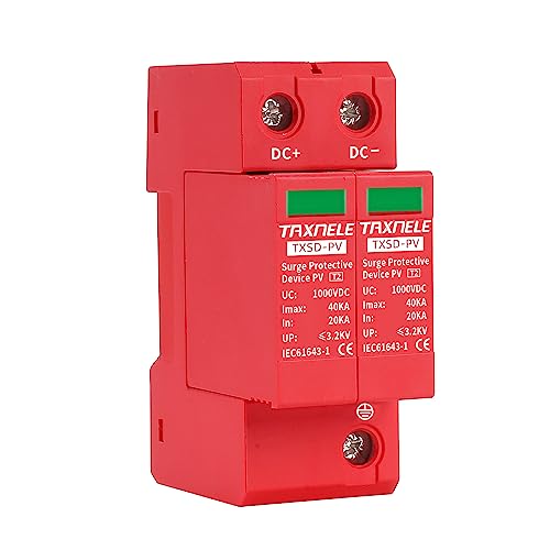 DC ScaricatorE di Sovrattensione Protezione Installazione su guida 2P DC SPD Protezione contro i fulmini fotovoltaici Dispositivo protezione contro sovratensioni a bassa tensione 40KA (DC 1000V)