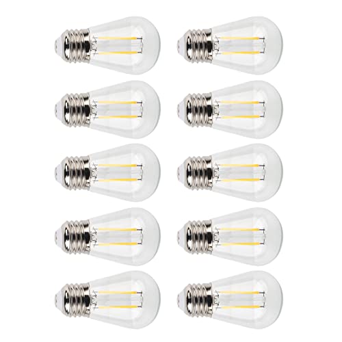LUNWJJIP Ampoule Intelligente, 10 pièces Ampoule Vintage S14 E27 180LM Ampoules à Filament LED en Verre Transparent 2W 110V