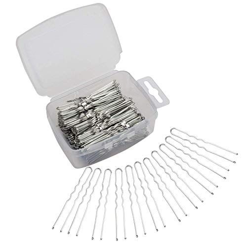 Velscrun 300 Pack U Shaped Hair Pins Bun Hair Pins Metal Bobby Pins Hair Clips for Hair Decoration (Silver)