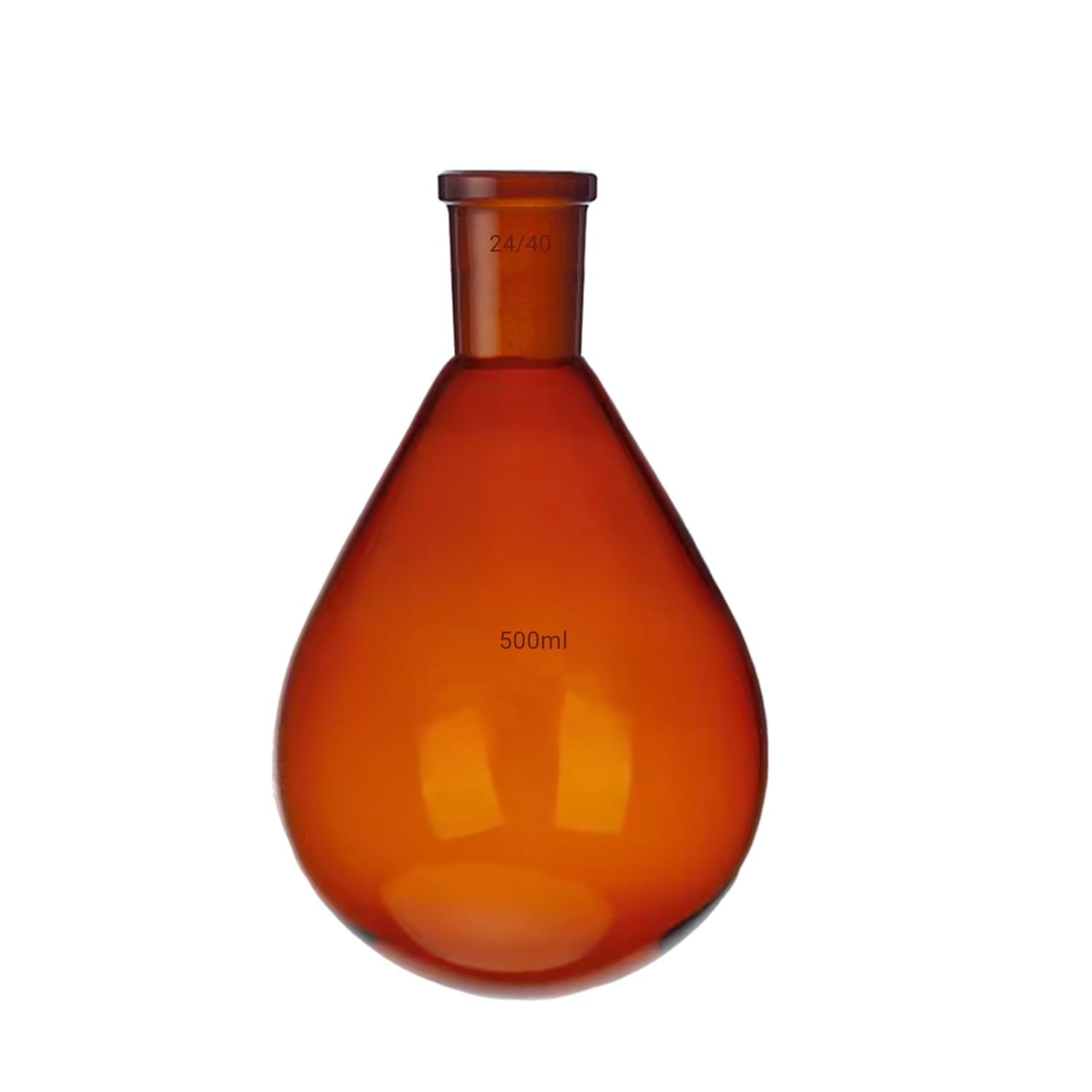 24/40 Amber Glass Recovery Flask Brown Rotary Evaporator Kjelda Bottle Lab Glassware (500mL)