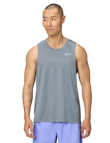 Nike Mens Miler Dri-FIT Running Tank Smoke Grey/Reflective Silver Medium
