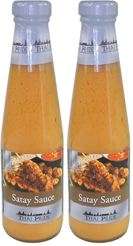 THAI PRIDE Salsa Satay picante, salsa con maní y chile -1 x 295 ml (Paquete de 2)