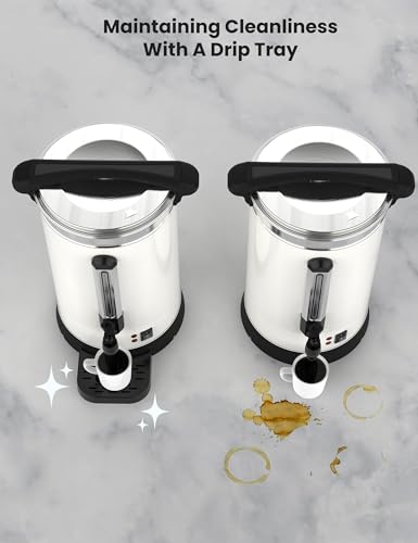 GarveeHome 120 Cups Coffee Urn,18L/4.8 Gallon Double Wall Commerical Coffee Maker for Buffet Catering Wedding Gathering,Large Capacity Hot Coffee Dispenser,Stainless Steel Hot Water Urn