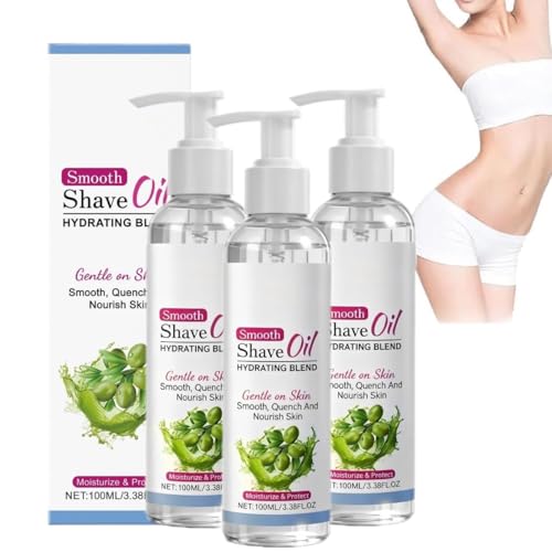 Aceite de Afeitado Suave para Mujeres y Hombres, Aceite para Antes y Después del Afeitado, Hidratante, Nutritivo, Humectante y Calmante para la Piel, para Rostro, Cuerpo y Piernas (3 piezas)