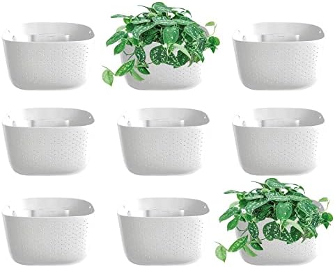 WallyGrow Eco Wall Planter, Create a Plant Wall with Hanging Planters for Indoor or Outdoor Use (White, 9)